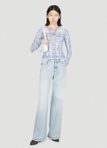 Diesel T-Clauzi-H2 Sheer Long Sleeve Top Blue dsl0253054