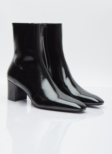 Saint Laurent XIV Zipped Leather Boots Black sla0154028
