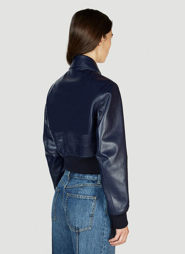 Bottega Veneta Zip Leather Jacket Blue bov0251098