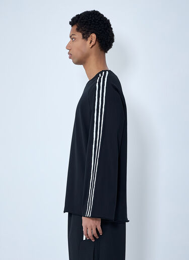 Y-3 Striped Shoulder Cotton T-Shirt Black yyy0364028