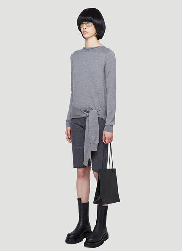 MM6 Maison Margiela Tie-Front Sweater Grey mmm0241012