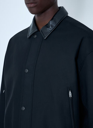 Leather-Trimmed Button Jacket Acne Studios Leather-Trimmed Button Jacket Black acn0164030