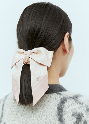 Gucci Set of Two Silk GG Scrunchies Pink guc0255118