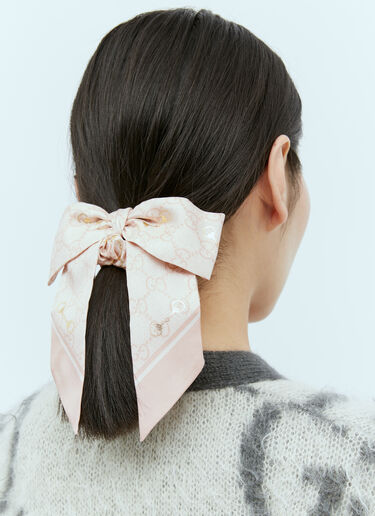 Gucci Set of Two Silk GG Scrunchies Pink guc0255118