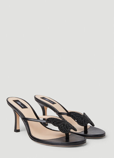 Blumarine Butterfly Heeled Sandals Black blm0252015