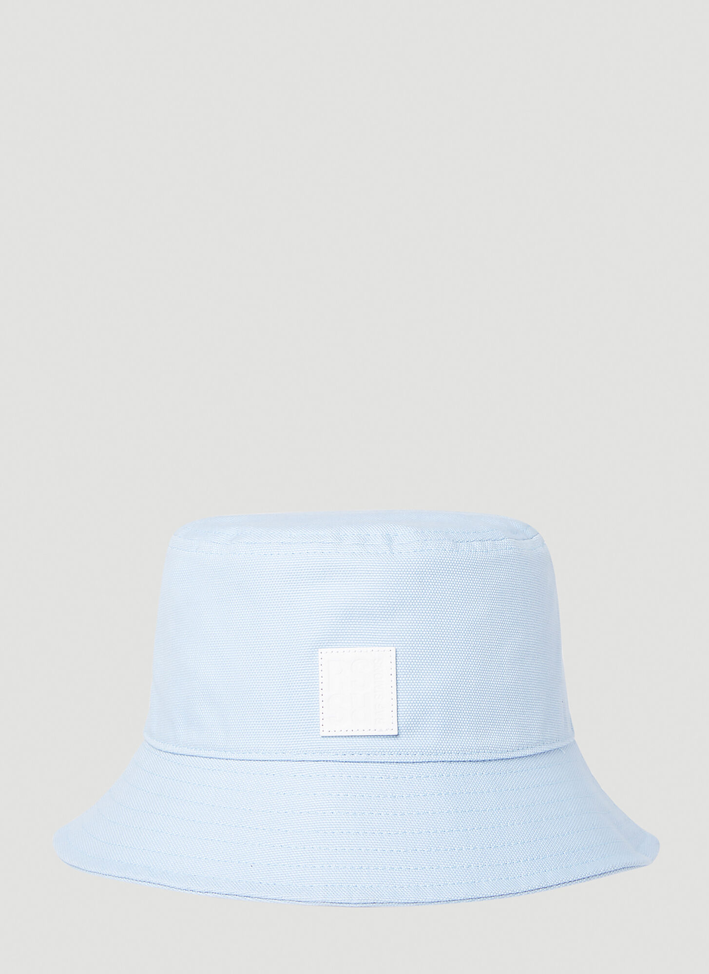 Shop Raf Simons Logo Patch Bucket Hat In Light Blue