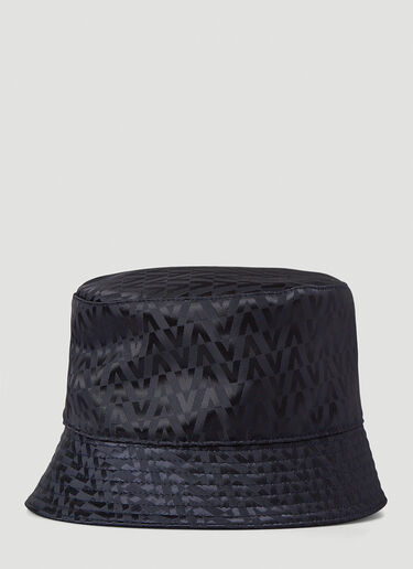 Valentino Reversible Logo Jacquard Bucket Hat Black val0145028