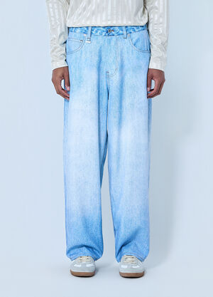 Metalwood Wide-Leg Denim Trousers Blue met0164012