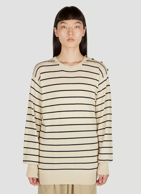 Jacquemus Striped Sweater Beige jac0251040