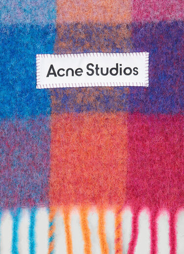 Acne Studios 로고 패치 체크 스카프 멀티컬러 acn0250093