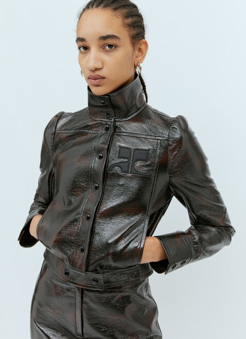 Courrèges 아이코닉 비닐 재킷 블랙 cou0254014