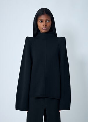Rick Owens Wool Shoulder Pad Sweater Black ric0262006