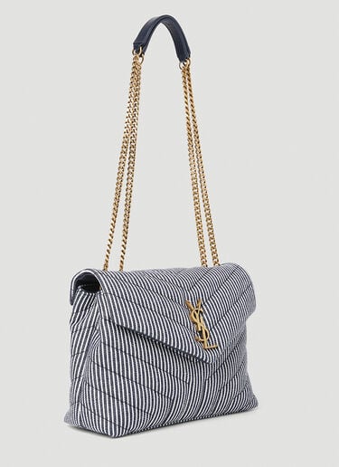 Saint Laurent Loulou Striped Shoulder Bag Blue sla0251117