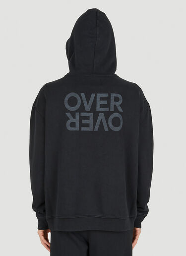 OVER OVER ロゴプリント フード付きスウェットシャツ ブラック ovr0150012