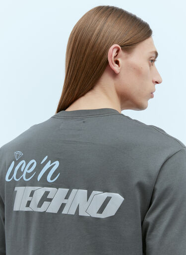 ICE & TECHNO Ice'N 로고 프린트 티셔츠 그레이 int0154001