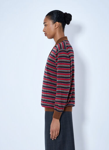 LN-CC® - Prada: Striped Polo Sweater - Red Prada Striped Polo Sweater Red pra0265006