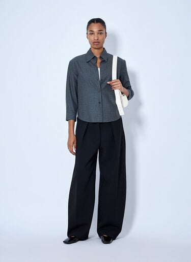 LN-CC® - Jil Sander: Striped Wool Shirt - Grey Jil Sander Striped Wool Shirt Grey jil0265003