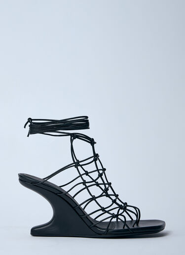 Rick Owens Hollywood Web Cantilever 8 Heeled Sandals Black ric0260012