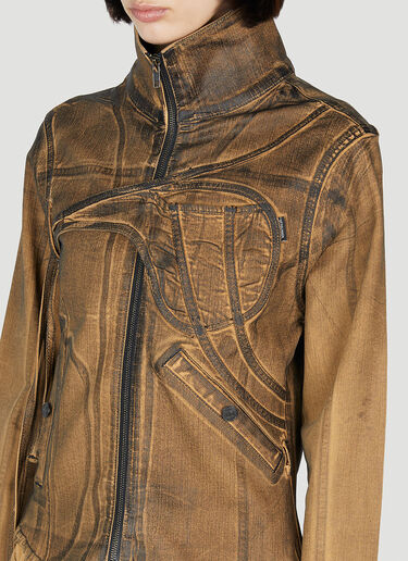 Ottolinger Fitted Denim Jacket Brown ott0352004