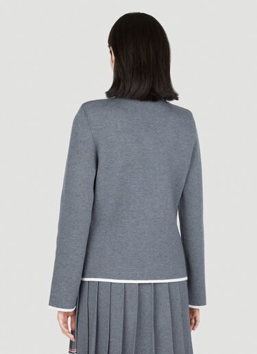 Thom Browne シングルブレストニットジャケット グレー thb0253018