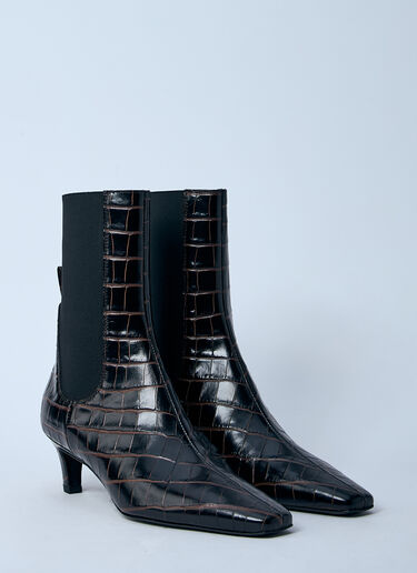 Croc-Embossed Leather Boots TOTEME Croc-Embossed Leather Boots Brown tot0261009