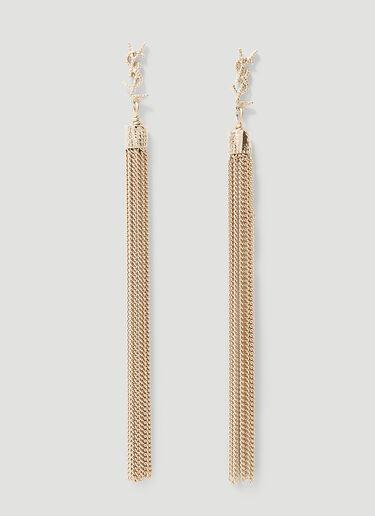 Saint Laurent Loulou 链条流苏耳环 金色 sla0243098