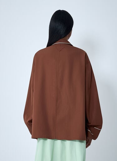 Cotton Shirt With Contrast Trim Prada Cotton Shirt With Contrast Trim Brown pra0262130