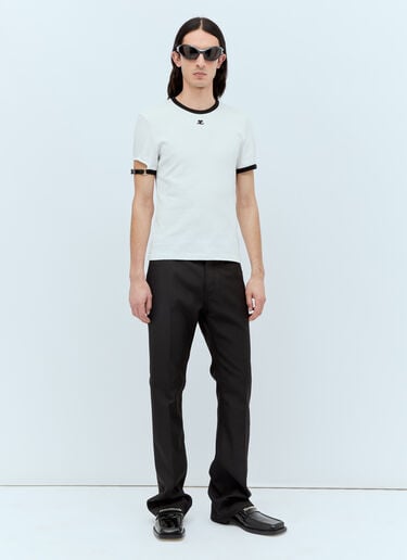 Courrèges Buckle Contrast T-Shirt White cou0156009