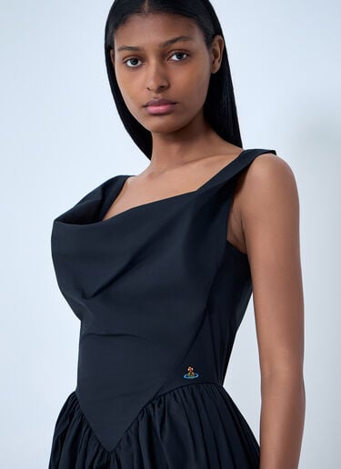 Vivienne Westwood Sculpted Neckline Gathered Mini Dress Black vvw0263007