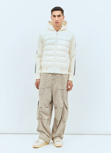Padded Zip-Up Cardigan Moncler Padded Zip-Up Cardigan Cream mon0157022