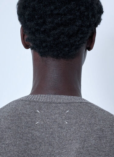 LN-CC® - Maison Margiela: Fused Knit Sweater - Grey Maison Margiela Fused Knit Sweater Grey mla0166008