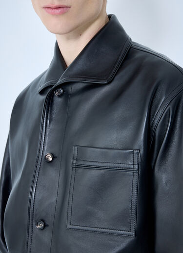 Bottega Veneta Leather Pyjama Shirt Black bov0159010