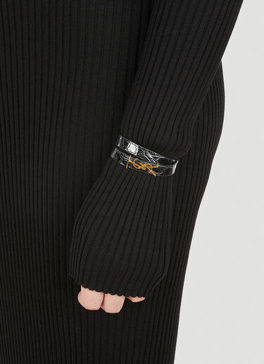 Saint Laurent YSL 铭牌环绕手镯 黑 sla0247179