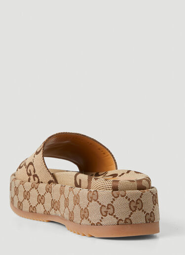Gucci Angelina GG Platform Slides Beige guc0247136