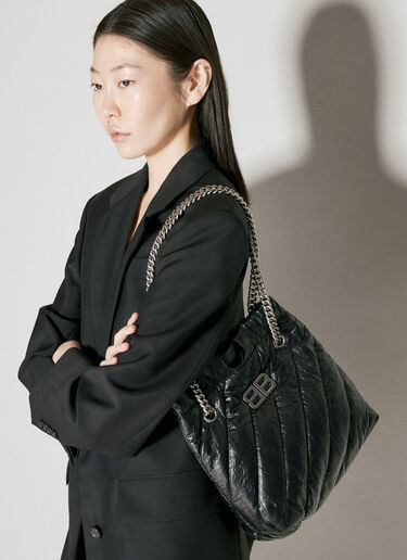 Balenciaga Crush Tote Small Shoulder Bag Black bal0255077