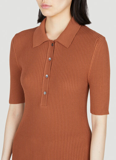 Danae Ribbed Polo Shirt A.P.C. Danae Ribbed Polo Shirt Brown apc0253003