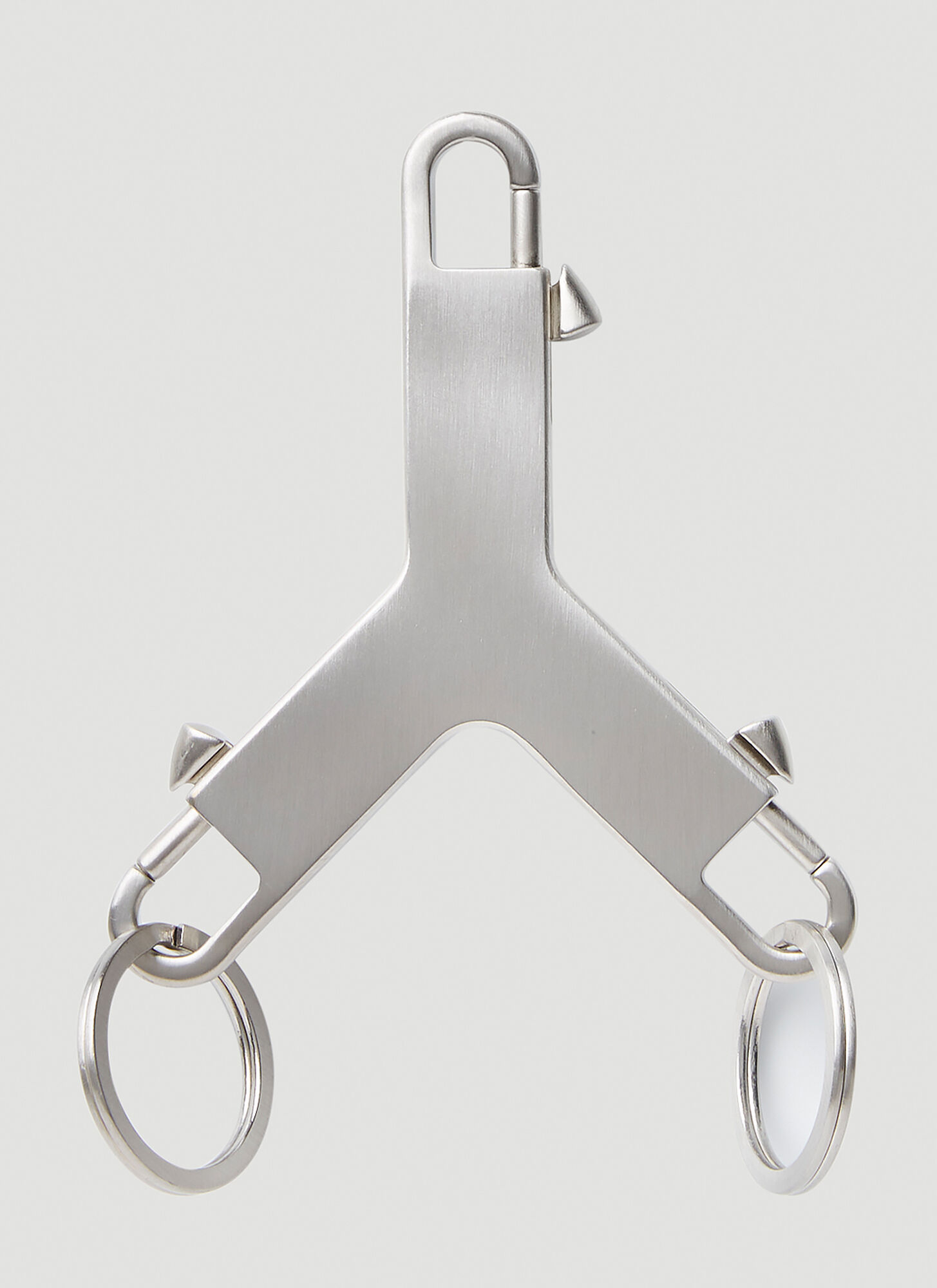 Rick Owens Cerberus Iron Key Chain In Silver