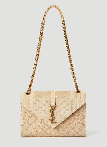 Saint Laurent Envelope Medium Shoulder Bag Beige sla0247181