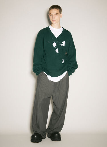 Vetements Destroyed Sweater Green vet0158010