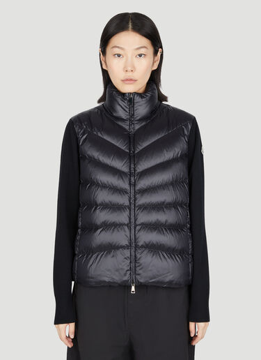 Padded Wool Cardigan Moncler Padded Wool Cardigan Black mon0254041