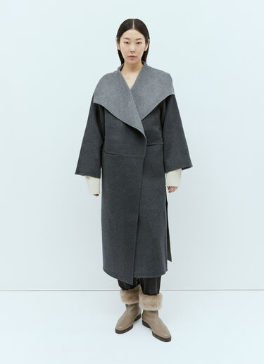 TOTEME Two-Tone Signature Wool And Cashmere Coat Grey tot0255014