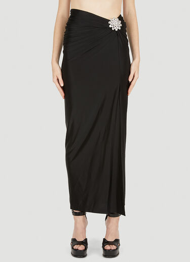 Rabanne Embellished Draped Skirt Black pac0251005
