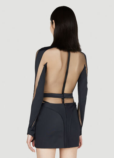 Mugler 컷아웃 일루전 보디슈트 블랙 mug0251043