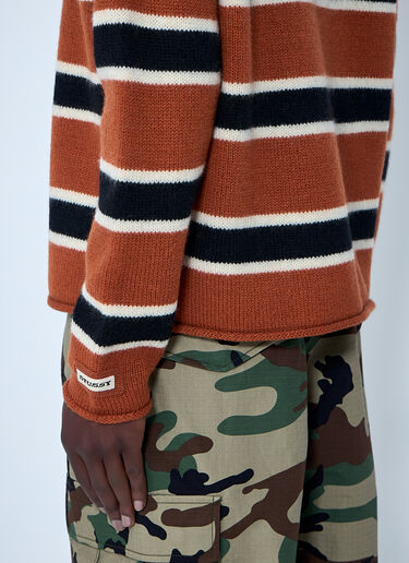 Striped Wool-Blend Sweater Stüssy Striped Wool-Blend Sweater Orange sts0164005