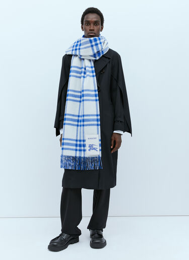 Burberry Check Cashmere Scarf Blue bur0154022