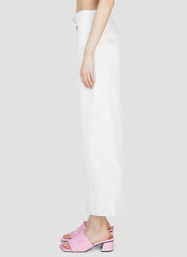 GANNI Cropped Jeans White gan0253016