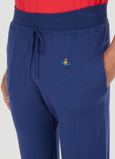 Vivienne Westwood Logo Patch Knitted Track Pants Blue vvw0147011