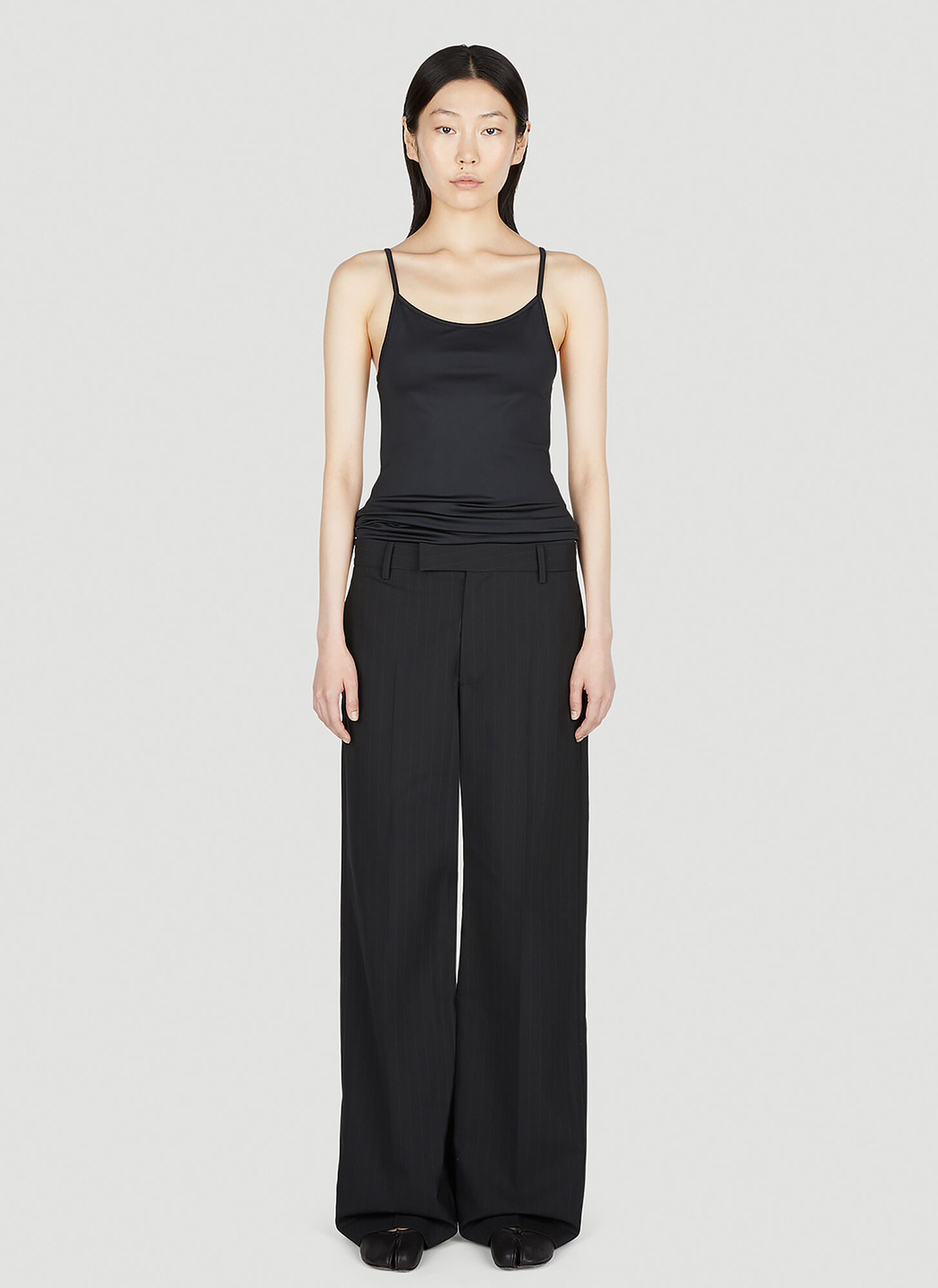Mm6 Maison Margiela Stretch-jersey And Pinstriped Cady Jumpsuit