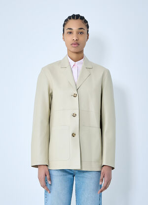 GANNI Clean Leather Blazer Black gan0260008