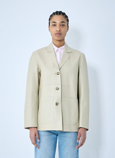 TOTEME Clean Leather Blazer Cream tot0260029